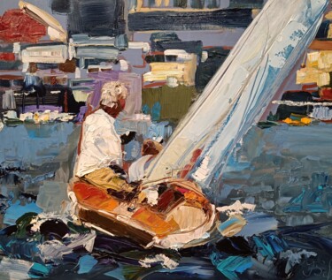 Malerei mit dem Titel "Am Wind" von Jana Scherer, Original-Kunstwerk, Öl