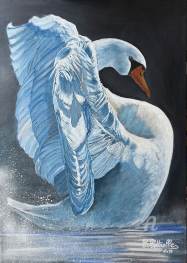 L’éclat du cygne Peinture intitulée "L’éclat du cygne" par Christelle Cottrelle, Œuvre d'art originale, Acrylique