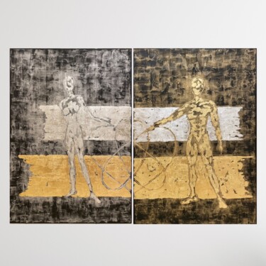 Two. From the depth of time, diptych Картина под названием "Two. From the depth…" - Artseeker Artists, Подлинное произведение искусства, Акрил Установлен на Дере…