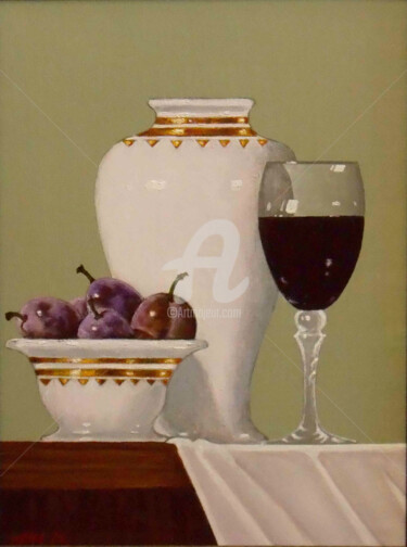 绘画 标题为“"Still life with re…” 由Arthuris, 原创艺术品, 油