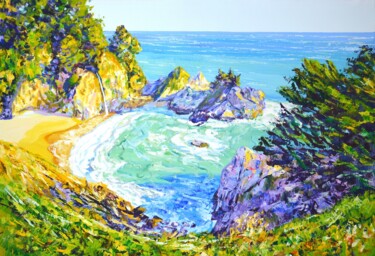 Schilderij getiteld "California. Beach.O…" door Iryna Kastsova, Origineel Kunstwerk, Acryl Gemonteerd op Frame voor houten b…