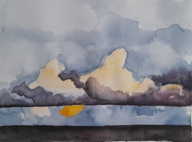 Peinture intitulée "L'éveil" par Isabelle Vautherin, Œuvre d'art originale, Aquarelle
