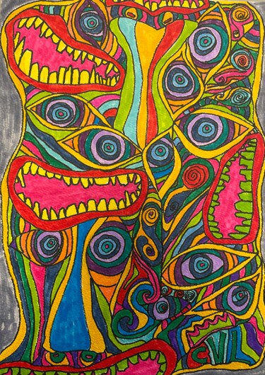 제목이 "Dessin au feutre or…"인 그림 Christophe Verger-Lecocq로, 원작, 마커 artwork_cat.에 장착됨