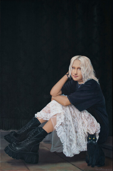 Contemporary portrait "Inside the Painting" Peinture intitulée "Contemporary portra…" par Nataliya Bagatskaya, Œuvre d'art originale, Acrylique