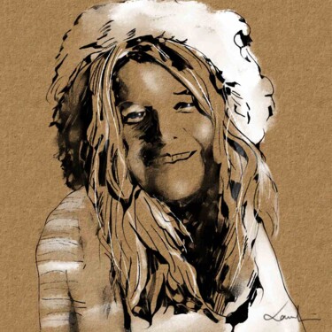Arts numériques intitulée "Janis Joplin" par Lawrence Poulet, Œuvre d'art originale, Peinture numérique