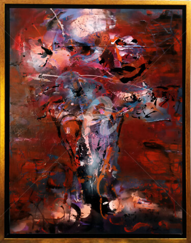 Framed beautiful fascinating red colors still life about tim 绘画 标题为“Framed beautiful fa…” 由Kloska Ovidiu, 原创艺术品, 丙烯 安装在木质担架架上