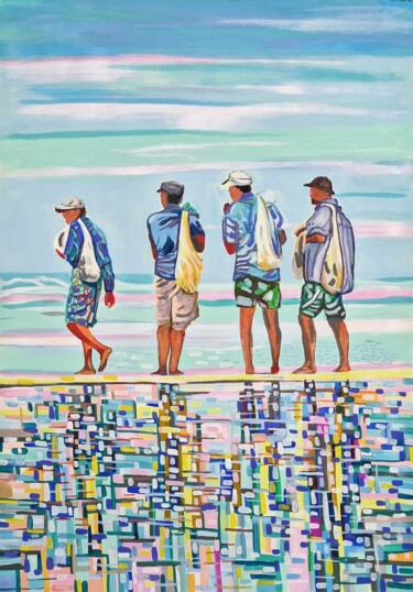 At the beach # 1 / 100 x 70 cm Peinture intitulée "At the beach # 1 /…" par Alexandra Djokic, Œuvre d'art originale, Acrylique