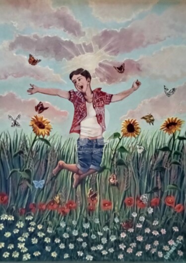 Peinture intitulée "La liberté" par Raphaël Guémard, Œuvre d'art originale, Acrylique Monté sur Châssis en bois