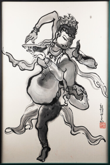 绘画 标题为“monsters-3” 由Rui Wang, 原创艺术品, 墨 安装在铝上