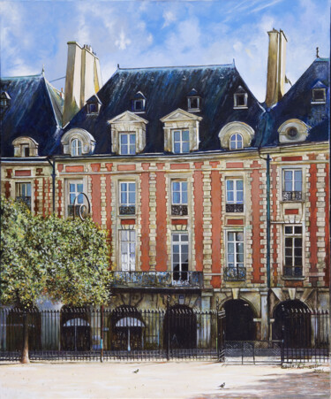 Painting titled "16, place des Vosges" by Gilles Paul Esnault, Original Artwork, Oil