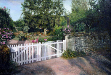 Painting titled "Barrière de Marius" by Gilles Paul Esnault, Original Artwork, Oil