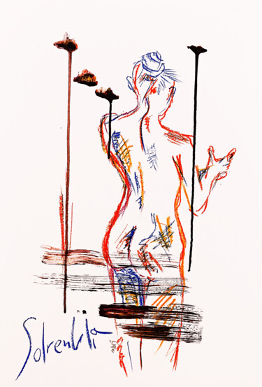 Peinture intitulée "damlaya" par Solrenkli, Œuvre d'art originale, Pastel