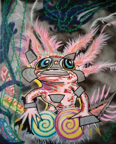 绘画 标题为“Axolotl” 由Eli Tin Art, 原创艺术品, 丙烯