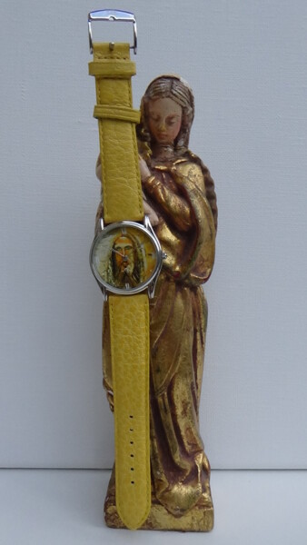 Malerei mit dem Titel "statue de la vierge…" von Frederic Servian, Original-Kunstwerk, Öl