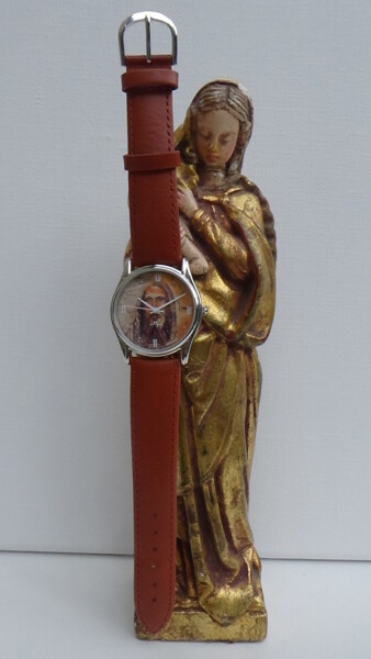 Malerei mit dem Titel "la vierge marie por…" von Frederic Servian, Original-Kunstwerk, Öl