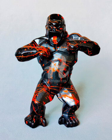 (d'après R. Orlinski) Wild Kon-g black orange fluo 제목이 "(d'après R. Orlinsk…"인 조형물 Na$H로, 원작, 아크릴
