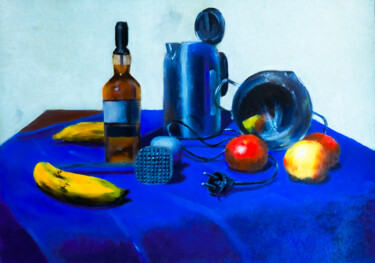 Peinture intitulée "Martwa natura na bł…" par Bartłomiej Piszczek, Œuvre d'art originale, Acrylique
