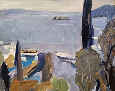 Malerei mit dem Titel "Haseninsel" von Jana Scherer, Original-Kunstwerk, Öl