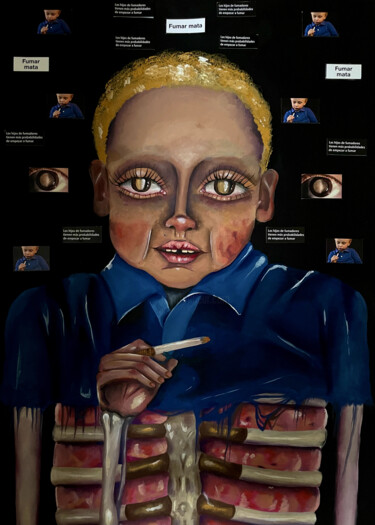 The Children of Smokers Have More Probabilities to Start... 绘画 标题为“The Children of Smo…” 由Shiritaki, 原创艺术品, 水粉