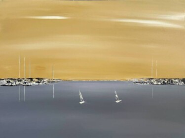 제목이 "Horizon doré"인 미술작품 Carine Laval로, 원작, 아크릴 나무 들것 프레임에 장착됨