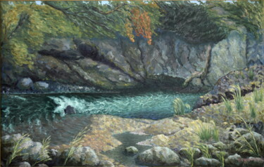 At the Damn bridg | У Чёртова моста Painting titled "At the Damn bridg |…" by Govoroff Vladimir, Original Artwork, Oil
