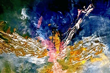 Painting titled "Cosmic Reflections" by Alexandra Roberts, Original Artwork, Acrylic