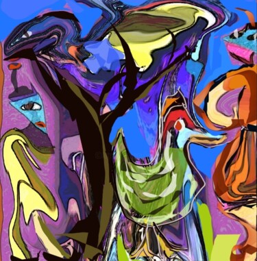 Digital Arts titled "La branche élevée" by Jacky Patin, Original Artwork, Digital Painting