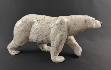Sculpture titled "ours polaire" by Patricia Grenier, Original Artwork, Ceramics