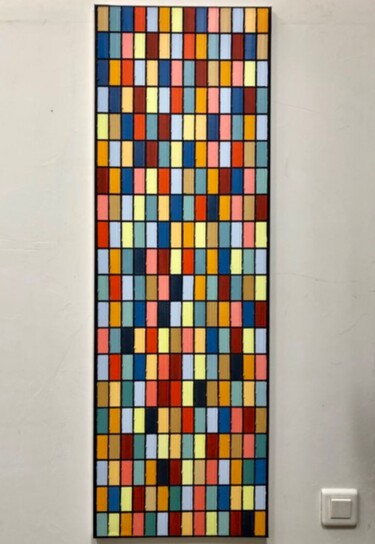 Peinture intitulée "Vitrail 4-23 XXL" par Pierre Joseph, Œuvre d'art originale, Huile Monté sur Châssis en bois