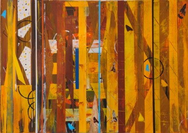 Painting titled "Abstraction" by Gemel Zouggar, Original Artwork, Acrylic Mounted on Wood Stretcher frame