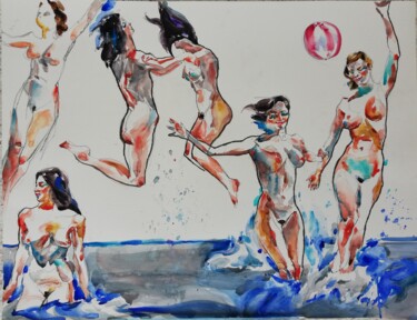 绘画 标题为“Bather's Joy II” 由Jelena Djokic, 原创艺术品, 水彩