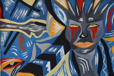 绘画 标题为“The Blue Shaman” 由Małgorzata Wartołowicz (Margot Sophie), 原创艺术品, 丙烯