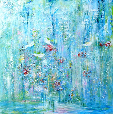 Schilderij getiteld "Zauberwald (6)" door Blanka Mandel, Origineel Kunstwerk, Acryl Gemonteerd op Houten paneel