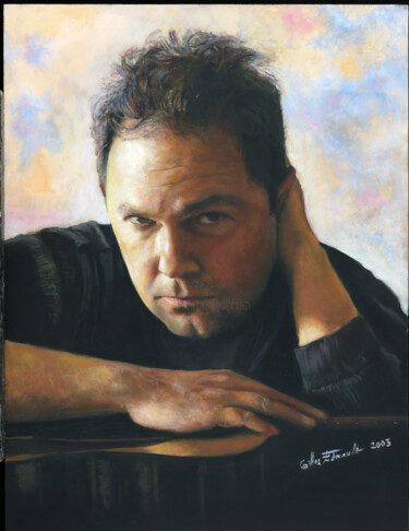 绘画 标题为“Portrait d'Hubert D…” 由Gilles Paul Esnault, 原创艺术品, 油 安装在其他刚性面板上