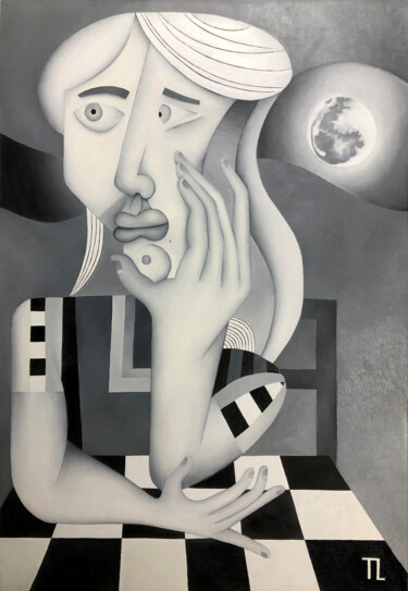 「Lectícia (2024)」というタイトルの絵画 José Roberto Teixeira Leite Juniorによって, オリジナルのアートワーク, オイル ウッドストレッチャーフレームにマウント