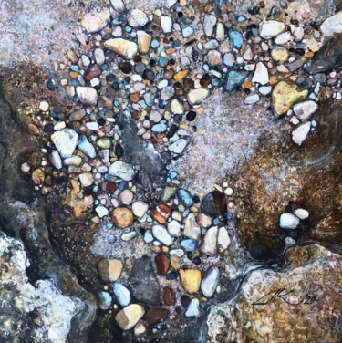 Painting titled "Sea ​​pebbles" by Ekaterina Shenayeva, Original Artwork, Acrylic