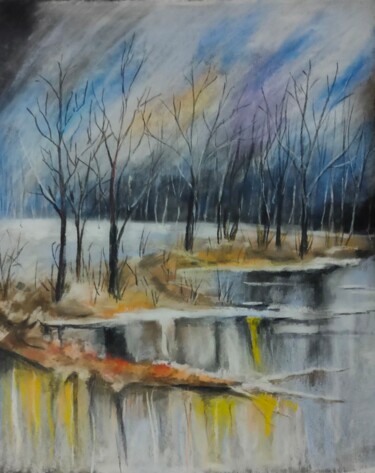 Painting titled "Подих весни" by Ludmila Toryanik, Original Artwork, Pastel