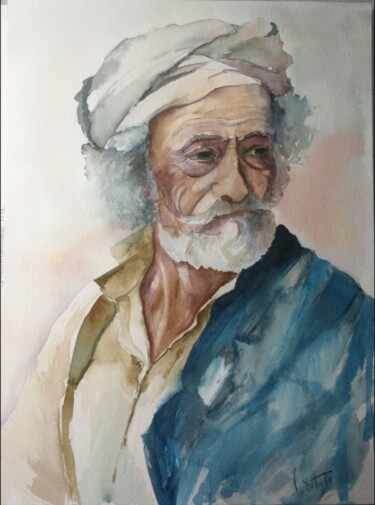Peinture intitulée "Afghan" par Valerie Sorbets, Œuvre d'art originale, Aquarelle