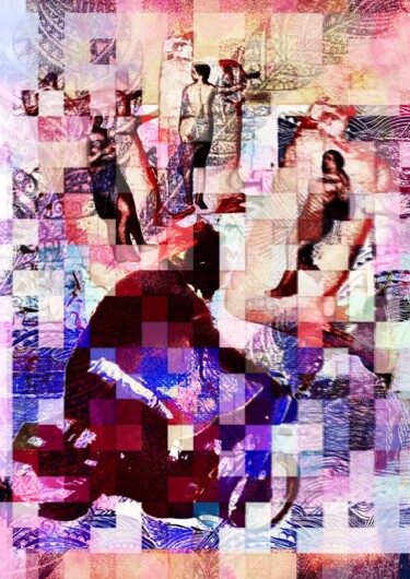 Le retour de Gerard Bandy Jame 印花与版画 标题为“Le retour de Gerard…” 由Marcelle Delacité, 原创艺术品, 数字油画