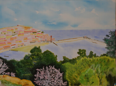 Port de Collioure. Painting titled "Port de Collioure." by Bernard Pothier, Original Artwork, Watercolor