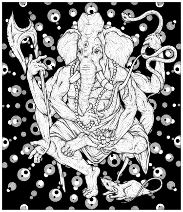 图画 标题为“Ganesha” 由Anton Tantsev, 原创艺术品, 标记