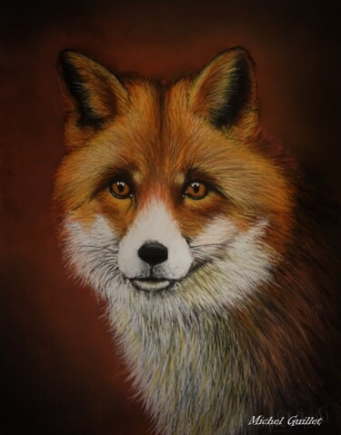 Dessin intitulée "Rouky" par Michel Guillet, Œuvre d'art originale, Pastel