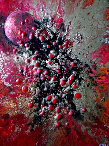 Painting titled "Cosmos 18" by Robert Daout, Original Artwork, Acrylic Mounted on Wood Stretcher frame