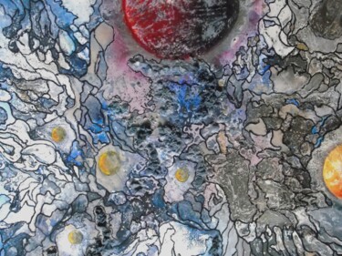 Painting titled "Cosmos 20" by Robert Daout, Original Artwork, Acrylic Mounted on Wood Stretcher frame