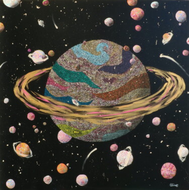 Peinture intitulée "La planète" par Hélène Peyrot, Œuvre d'art originale, Acrylique