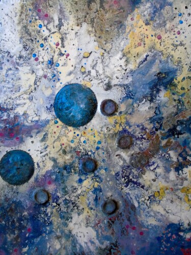 绘画 标题为“Cosmos 25” 由Robert Daout, 原创艺术品, 丙烯 安装在木质担架架上