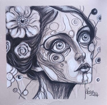 「Mirza」というタイトルの描画 Norelによって, オリジナルのアートワーク, 木炭