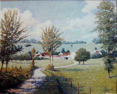 "Village de la Forêt…" başlıklı Tablo Jm Guenard tarafından, Orijinal sanat, Petrol