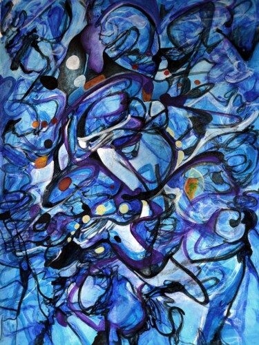 Peinture intitulée "DNA... Ps. N. B" par Carlos Paredes Colin, Œuvre d'art originale, Acrylique