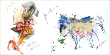 Digital Arts titled "The ugly camel sees…" by Dima Dima Vil Ms Wilms (Rok Zivopisec Rock Painter), Original Artwork, Waterco…